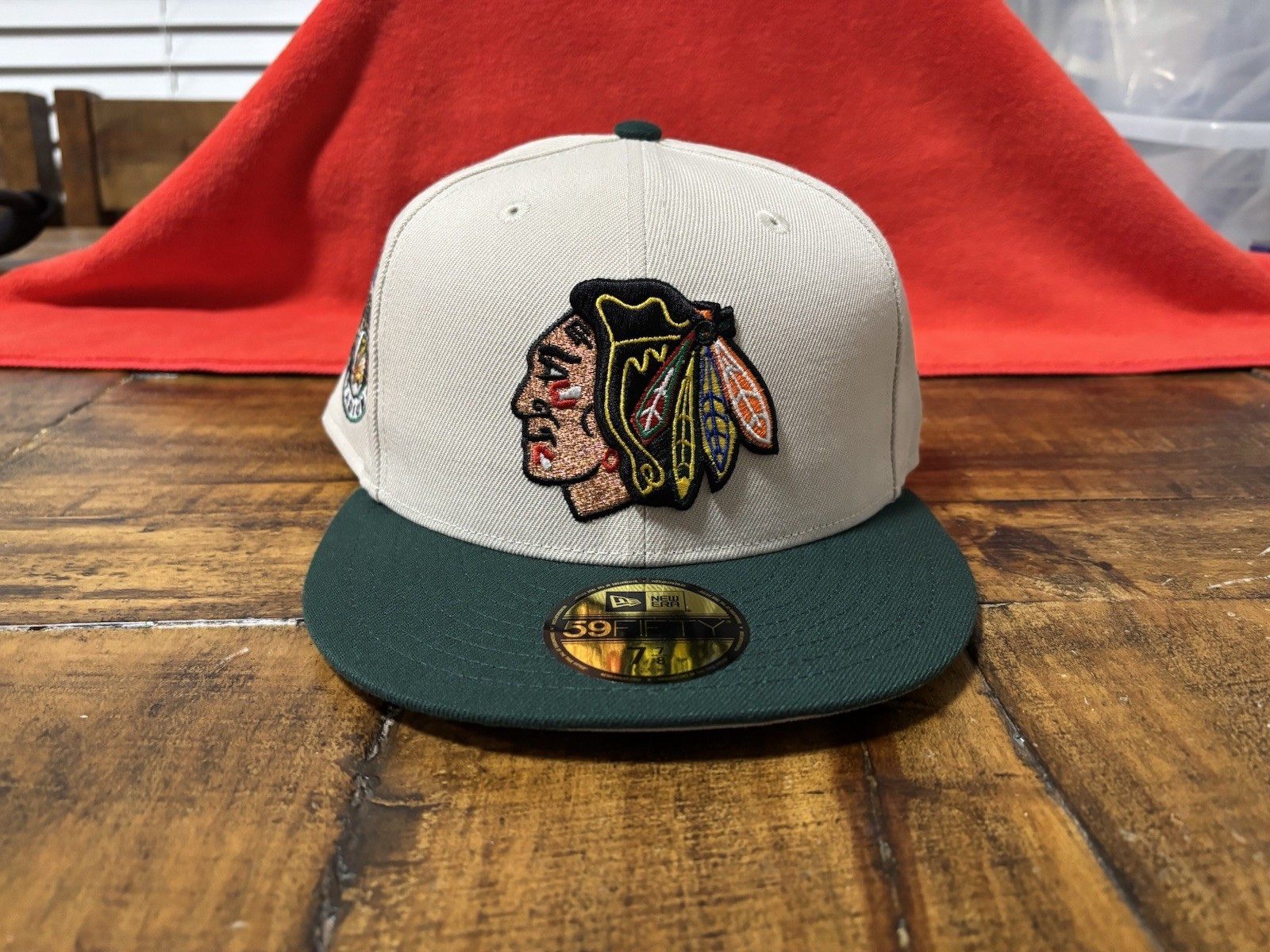 Chicago Blackhawks Chicago Stadium Stone Green New Era Fitted Size 7 7/8 Gray UV