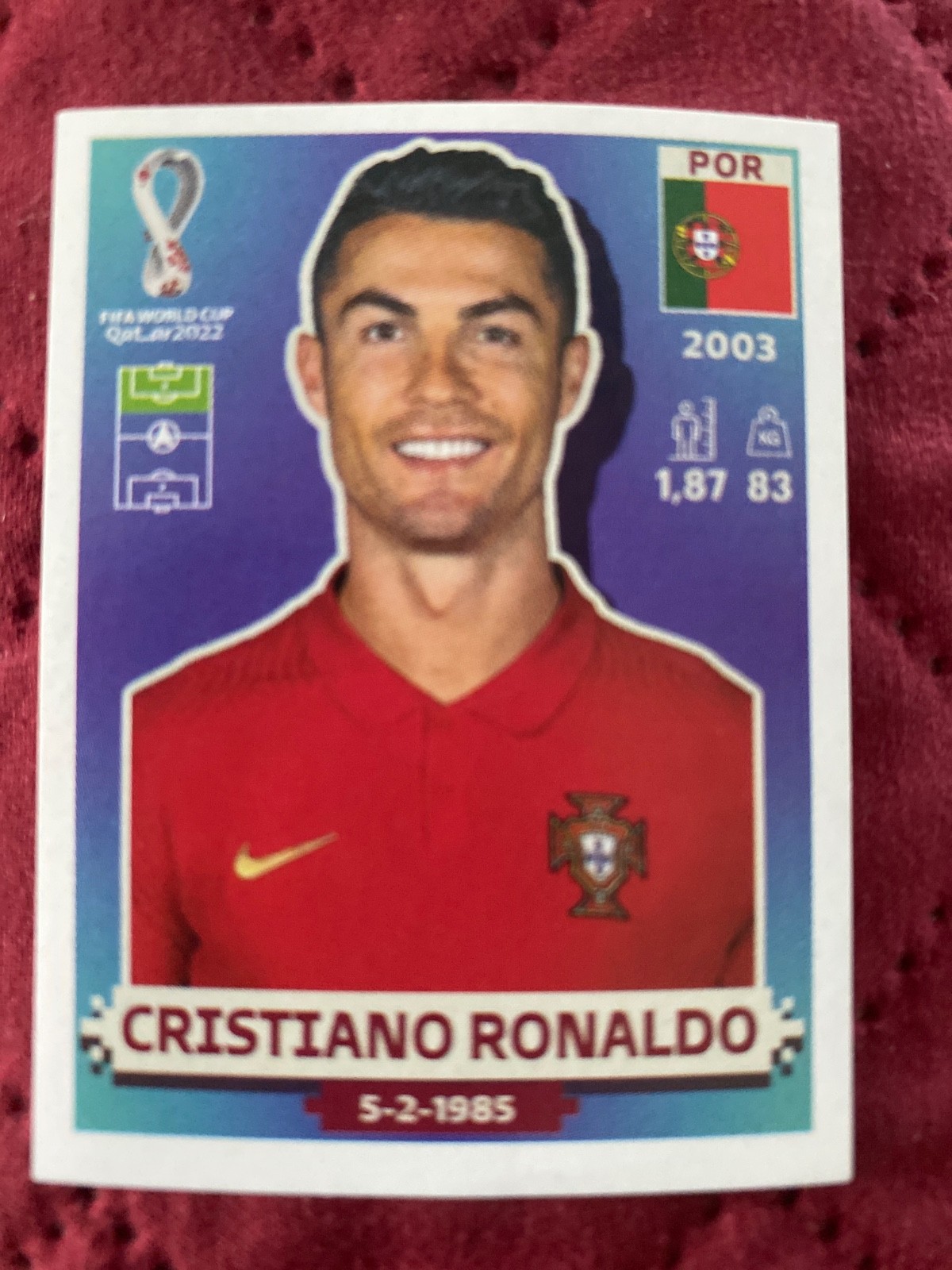 Panini 2022 FIFA World Cup Qatar Cristiano Ronaldo Portugal POR 18 Sticker