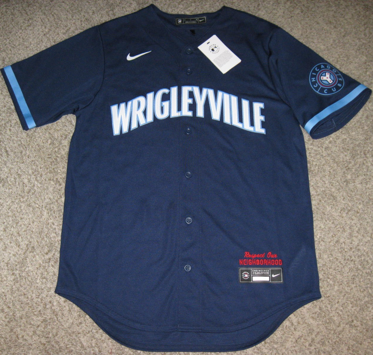 Chicago Cubs Wrigleyville Men’s Navy Blue Nike City Connect Replica Jersey
