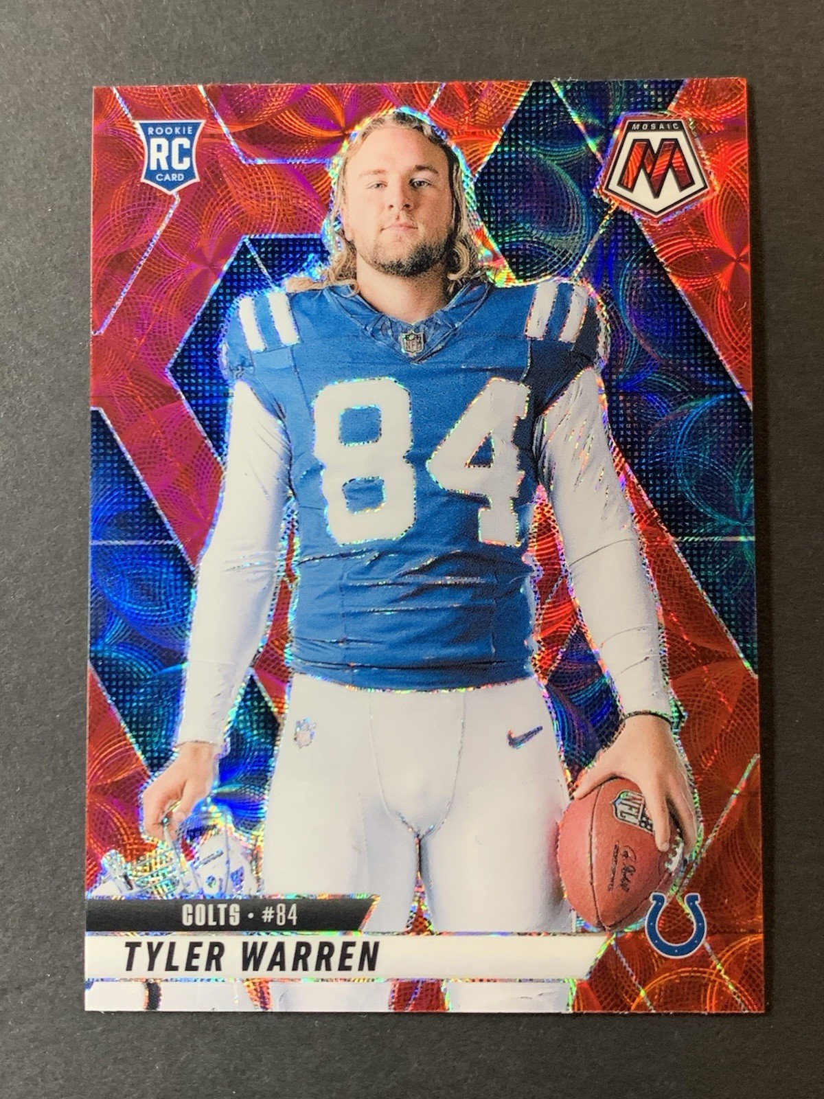 Tyler Warren Panini 2025 Mosaic NFL RC Rookie Variations #281 Colts Red Scope