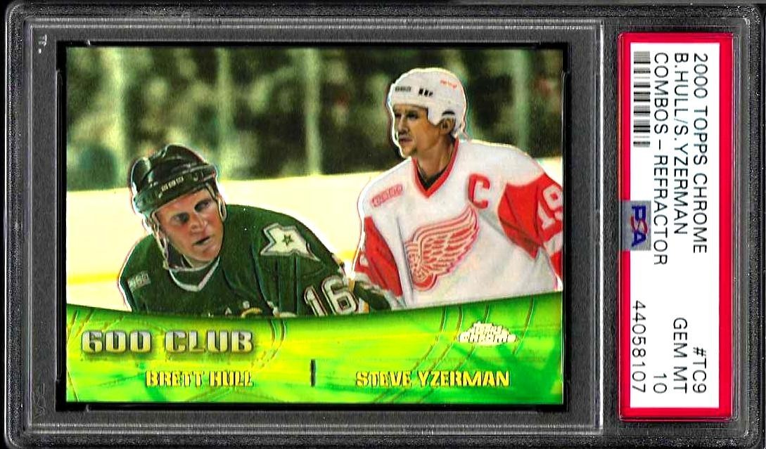2000 Topps Chrome Combos Refractor #TC9 Yzerman/Hull PSA 10
