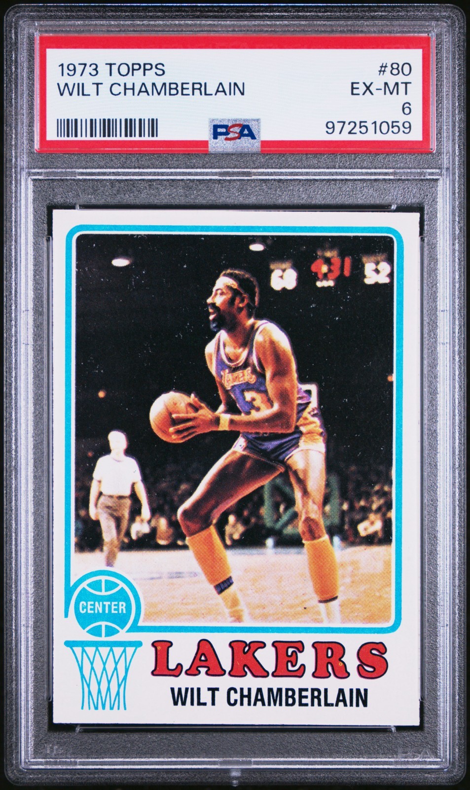 1973-74 Topps WILT CHAMBERLAIN #80 – PSA 6 EX-MT LA Lakers HOF