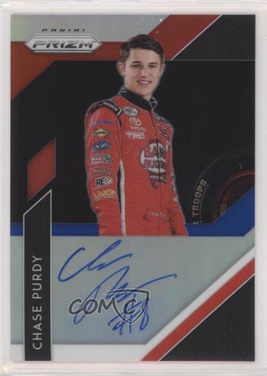 2019 Panini Prizm Driver Signatures Red White & Blue Chase Purdy #DS-CP Auto 1u6