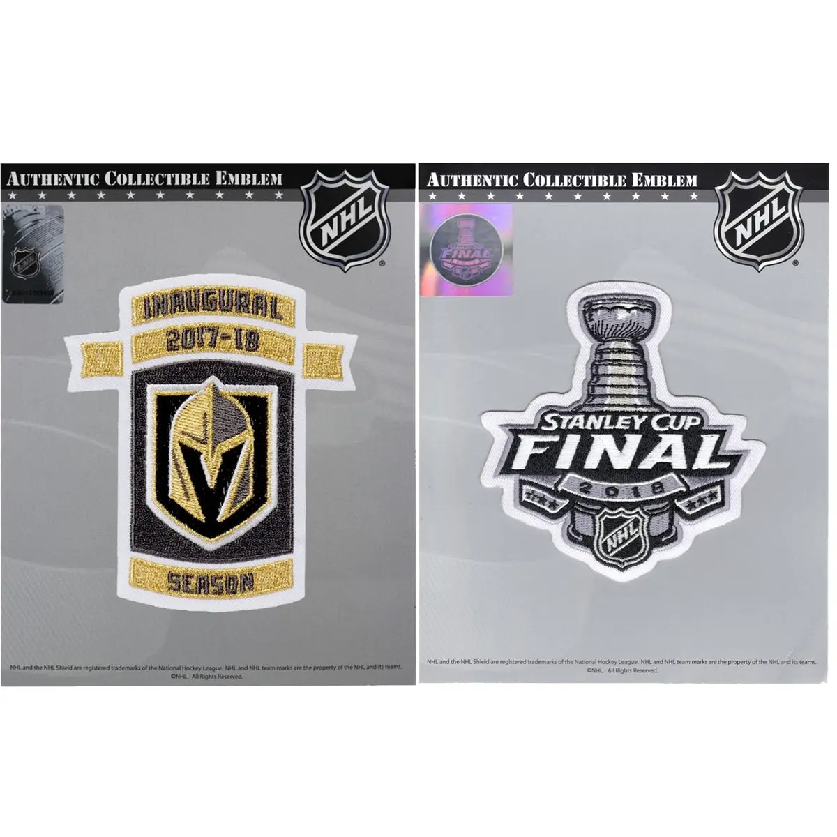 2018 Stanley Cup Final & NHL Vegas Golden Knights Inaugural Season Patch Combo