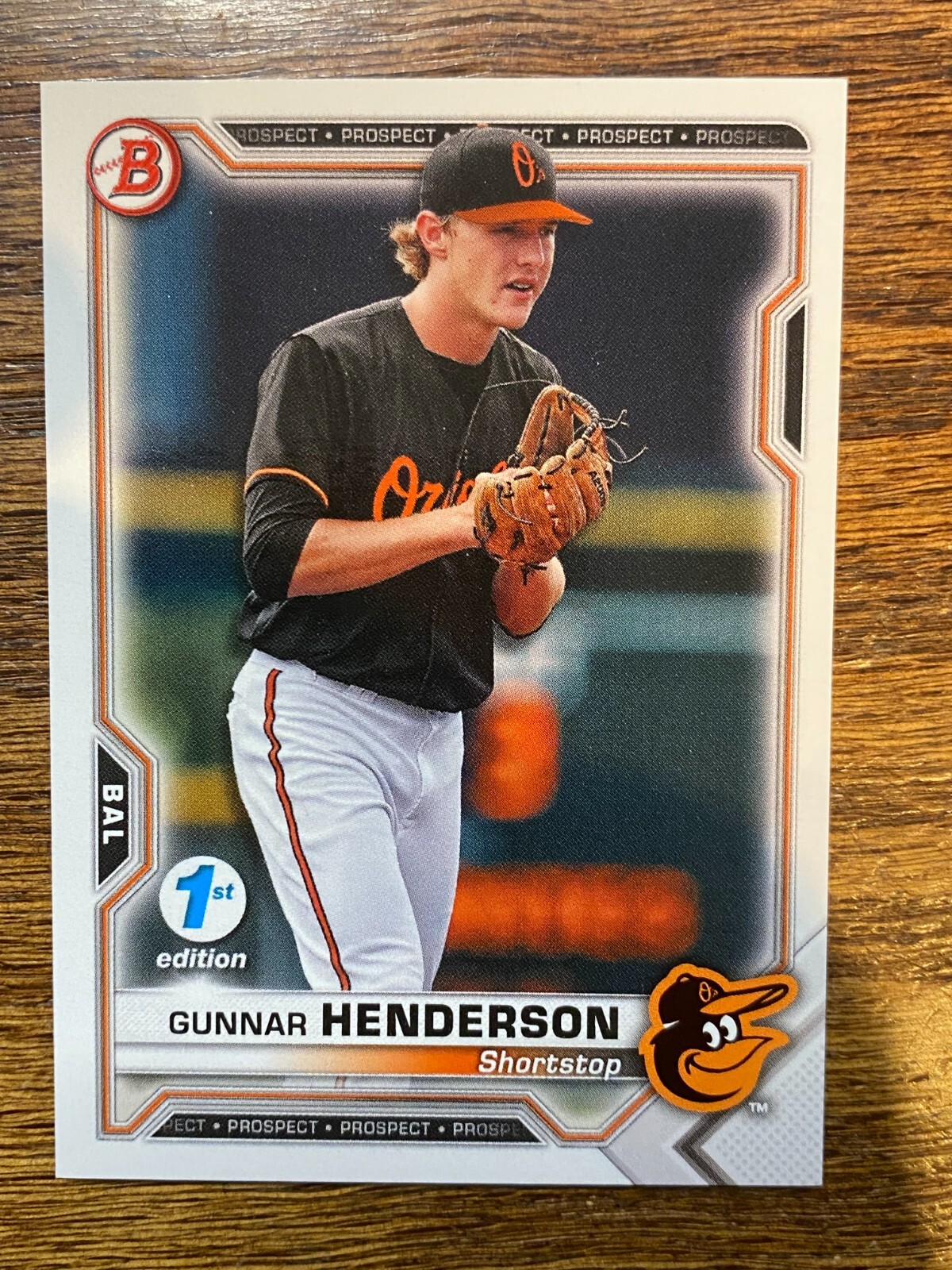 2021 BOWMAN 1st EDITION CARD BALTIMORE ORIOLES GUNNAR HENDERSON #BFE-49