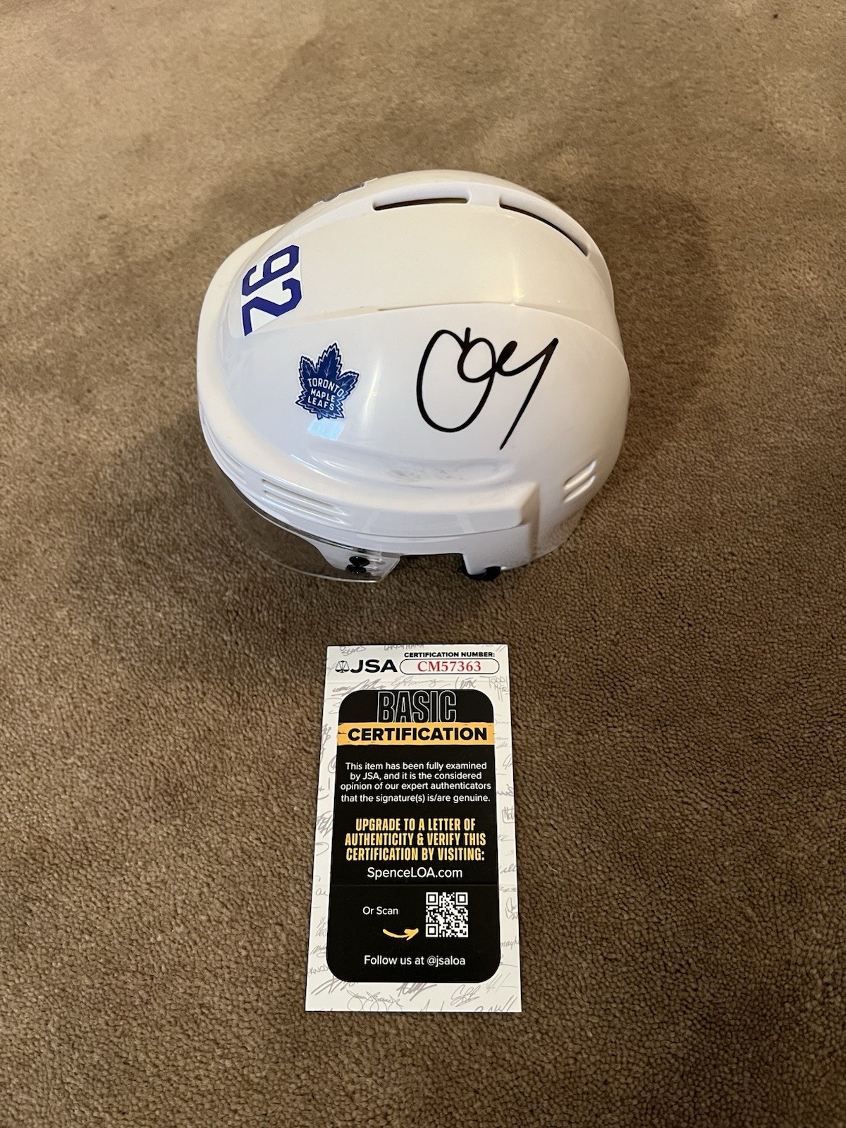 Gavin McKenna Autographed Mini Helmet Toronto Maple Leafs JSA AUTHENTICATION