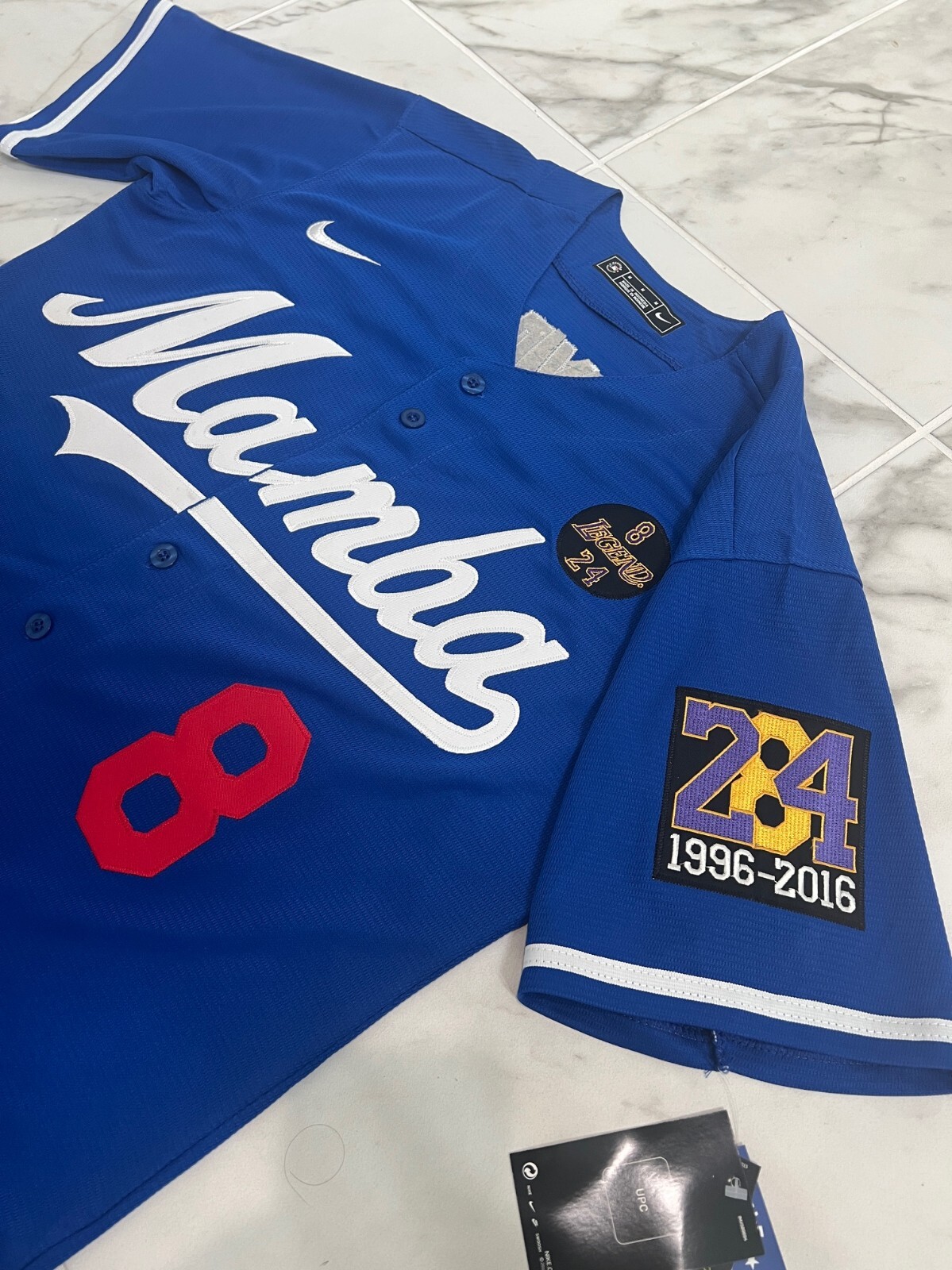 Kobe Bryant Los Angeles Dodgers #8 #24 Adult M L XL 2XL White Black Blue Jersey