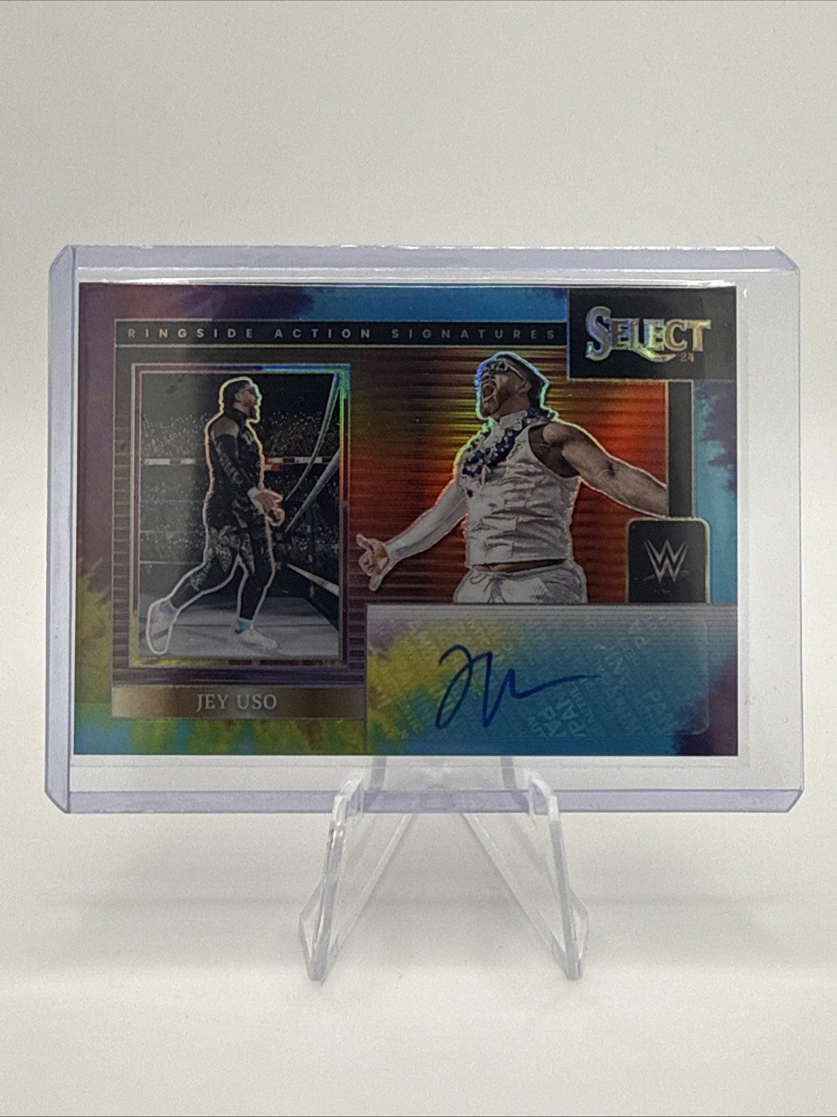 Jey Uso Auto Ringisde Action Signatures Tie Dye /25 Panini WWE 2024 Select