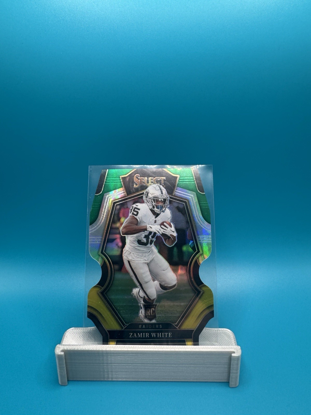 2022 Panini Select Zamir White #153 Green And Yellow Die Cut Rookie Raiders