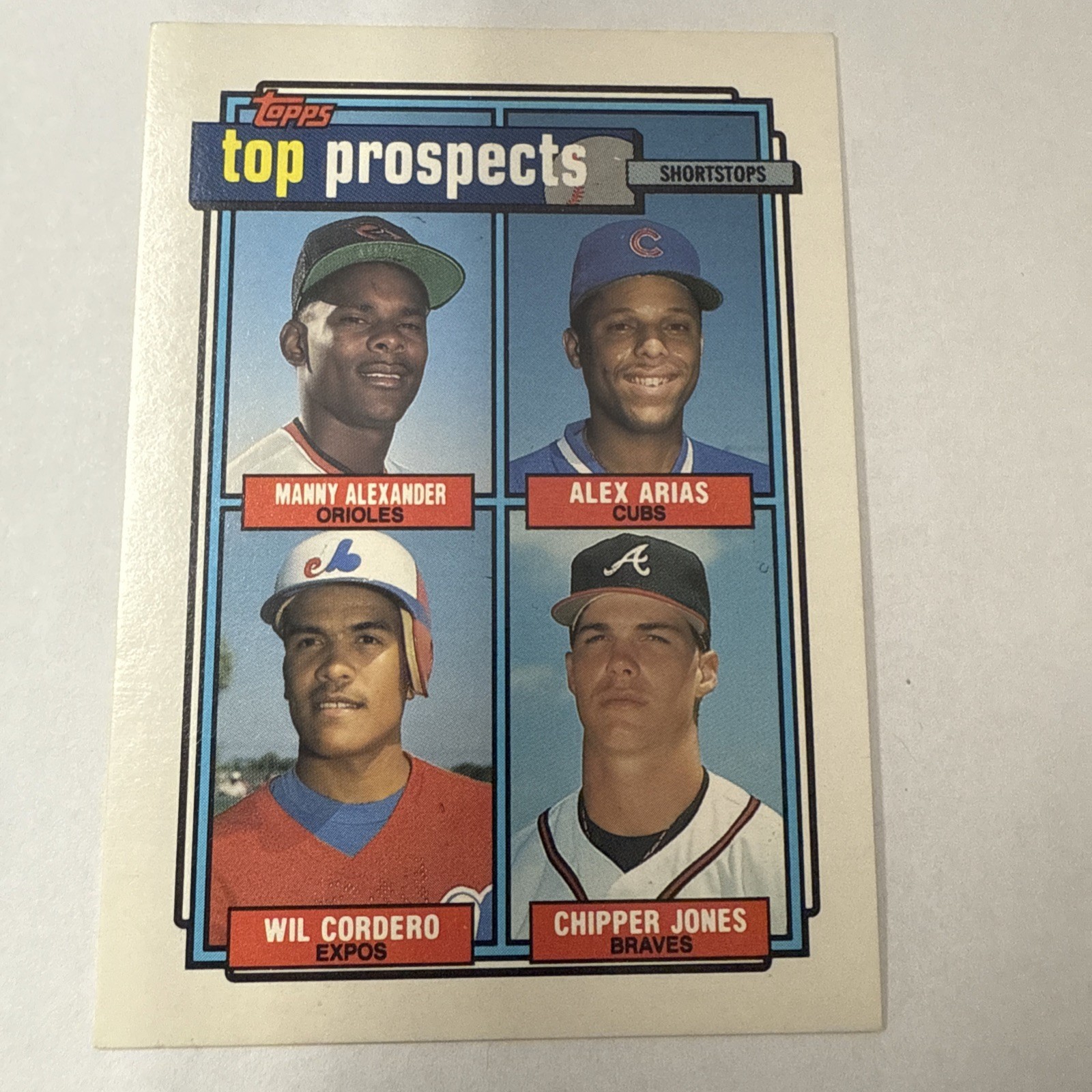 1992 Topps Top Prospects #551 Chipper Jones, Wil Cordero, Alex Arias RC FREESHIP