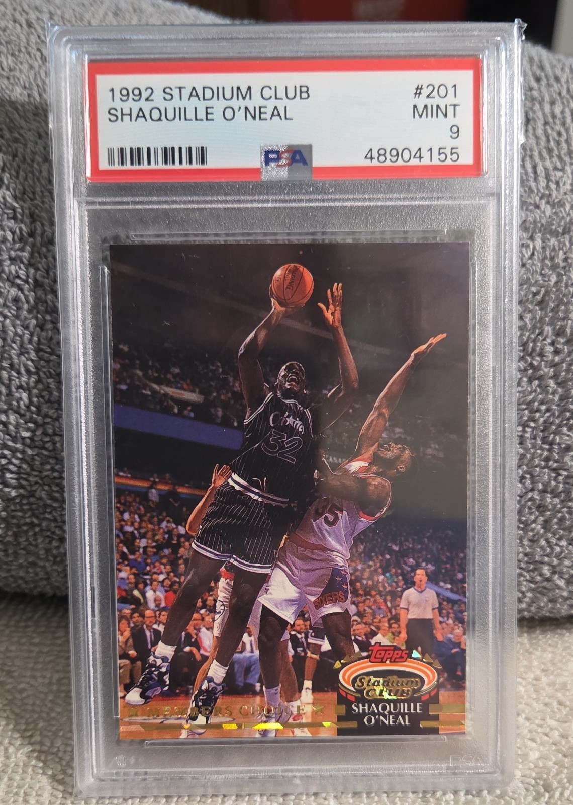 1992-93 Topps Stadium Club – Members Choice Shaquille O’Neal #201 (RC) Psa9