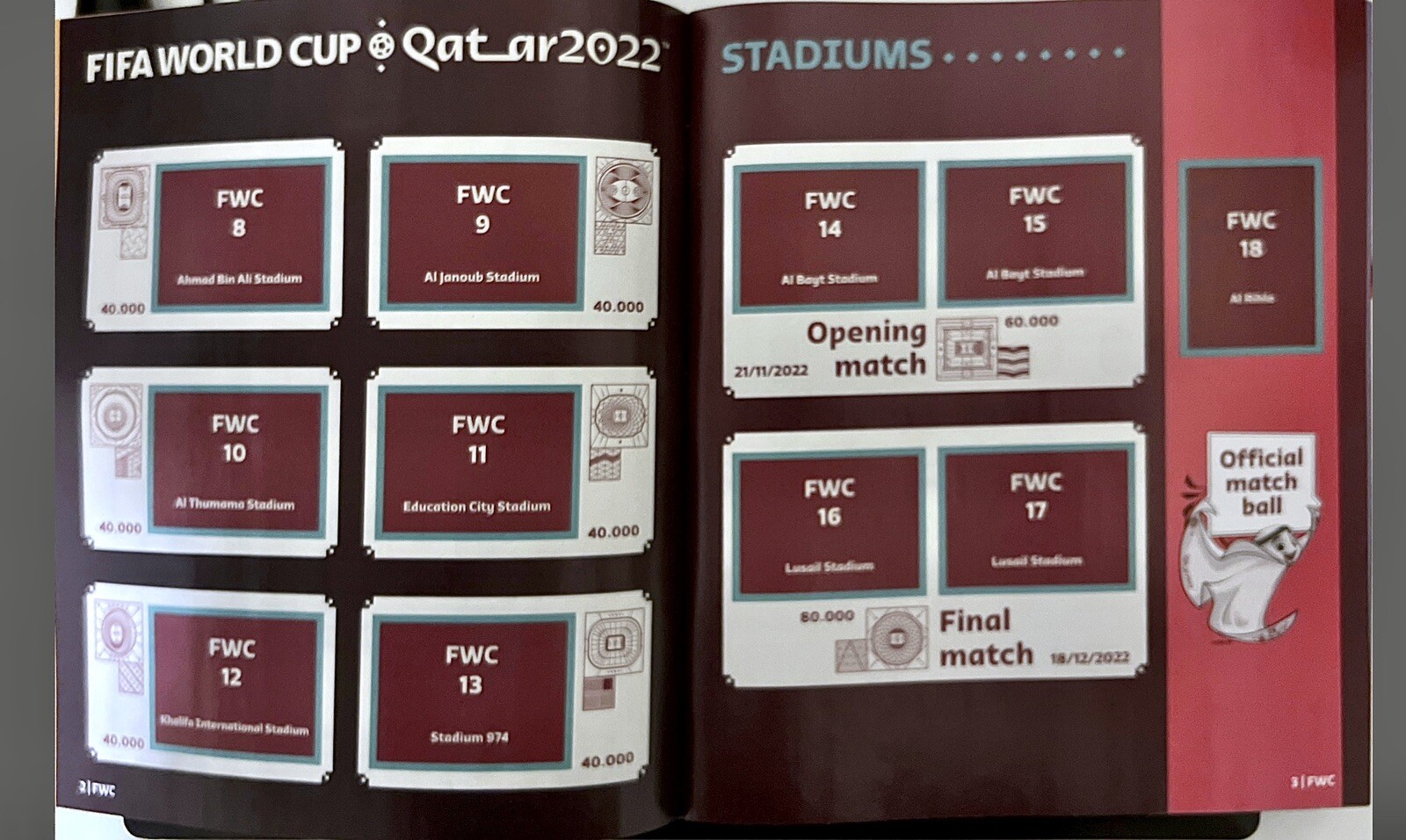 FIFA WORLD CUP 2022, SAME DAY SHIPPING “OFFICIAL COLLECTION SOFT COVER ALBUM”