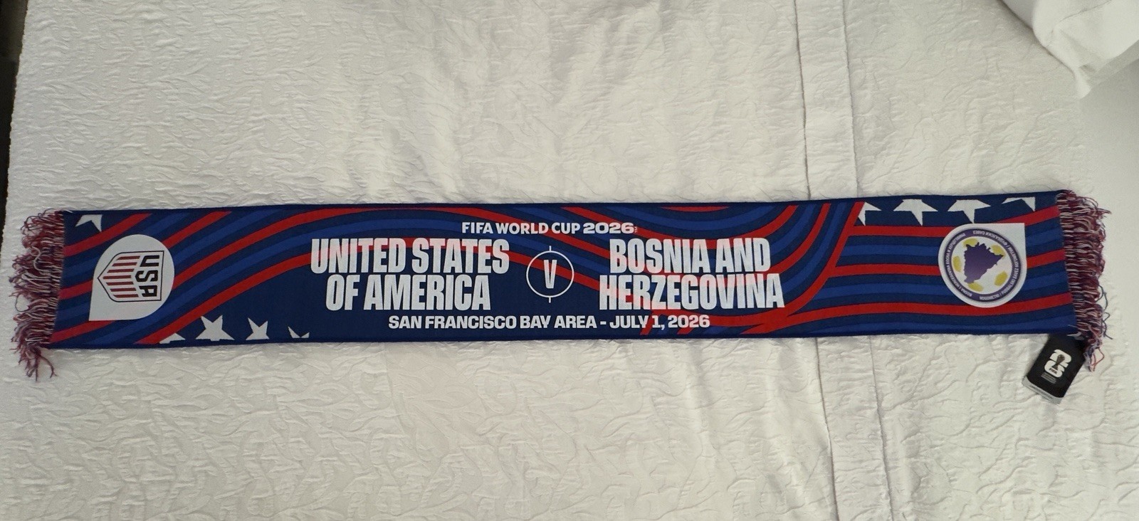 USA vs Bosnia/Herzegovina FIFA World Cup 2026 Match 81 Soccer Scarf