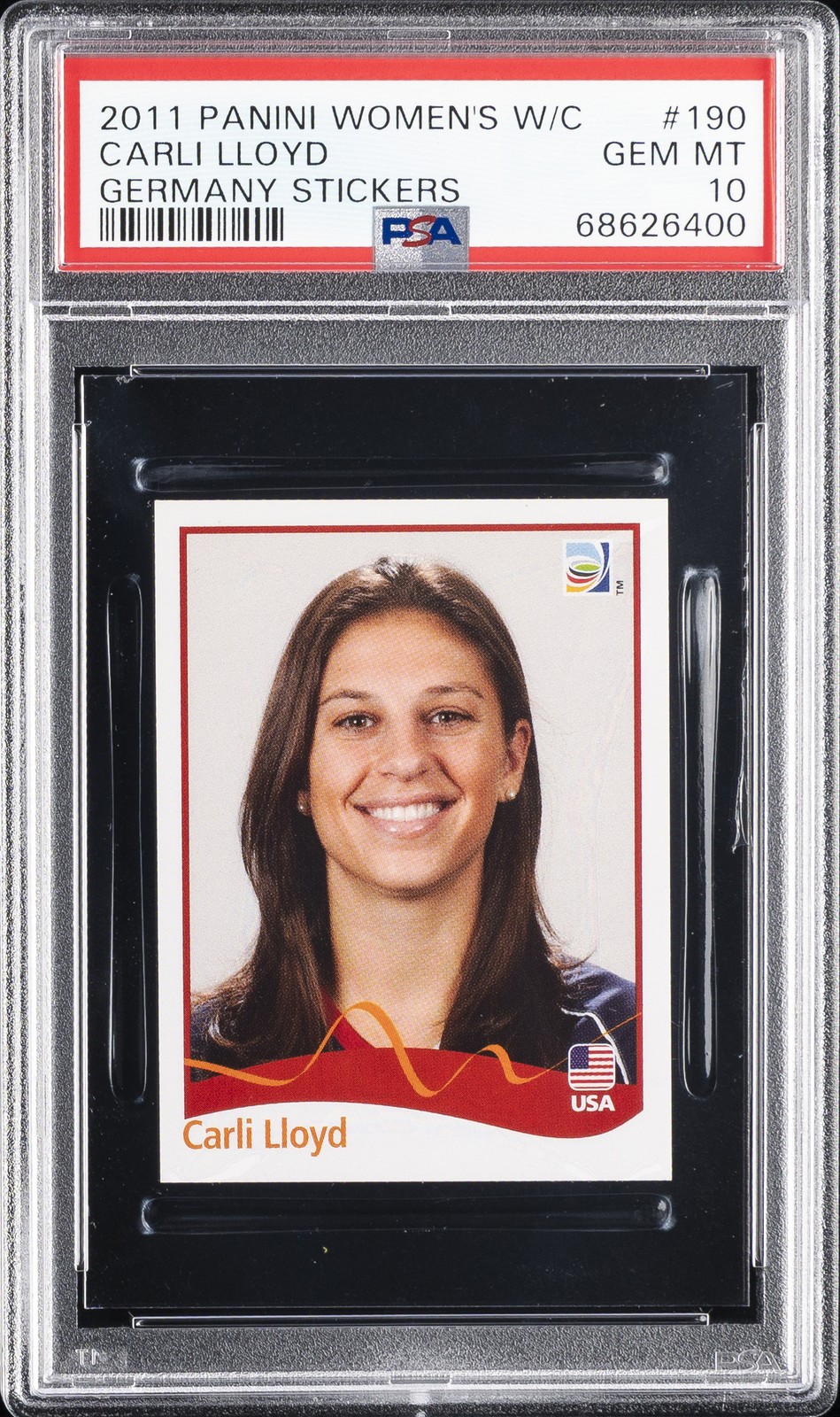 2011 PANINI WOMEN’S WORLD CUP GERMANY STICKERS #190 CARLI LLOYD PSA 10