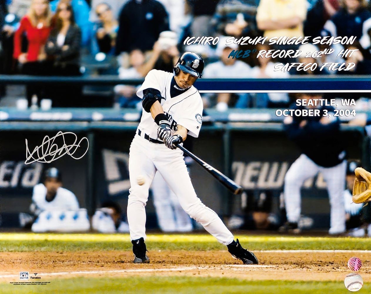 Ichiro Suzuki Signed 16×20 Seattle Mariners MLB Hit Record Photo Ichiro COA