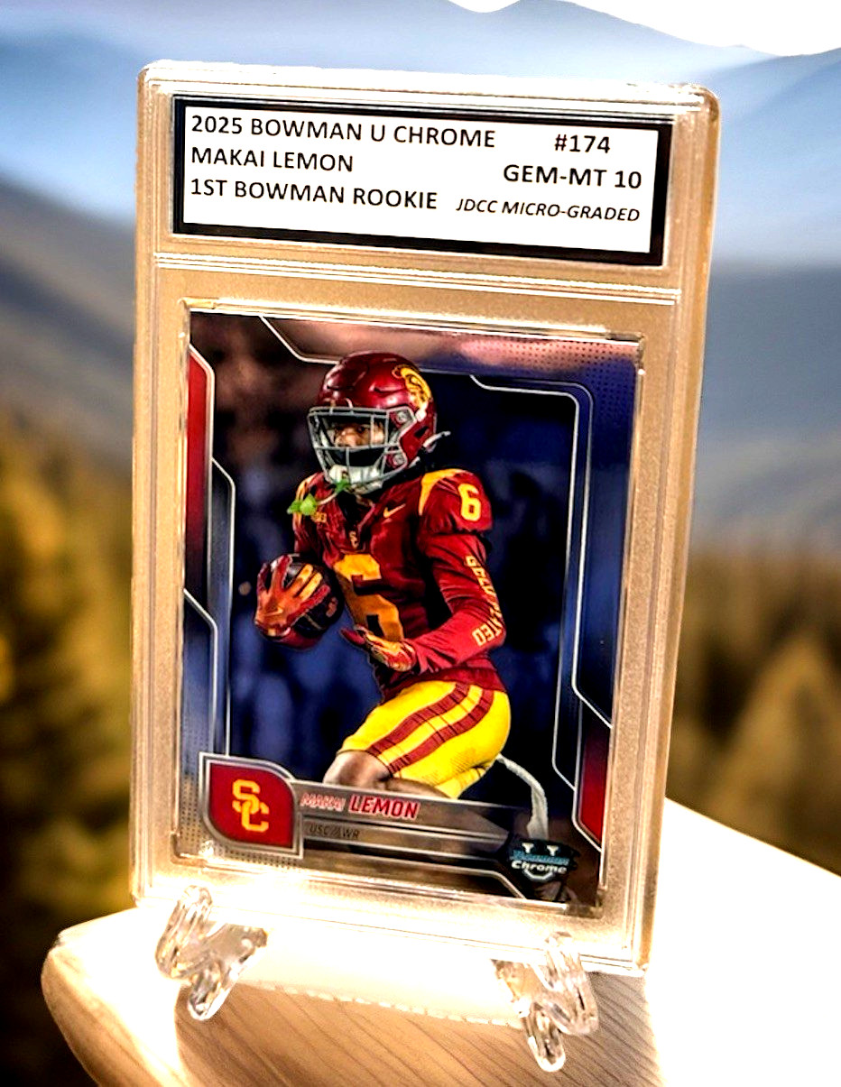 Graded Gem-Mt 10 Makai Lemon 2025 1ST BOWMAN U CHROME ROOKIE CARD #174
