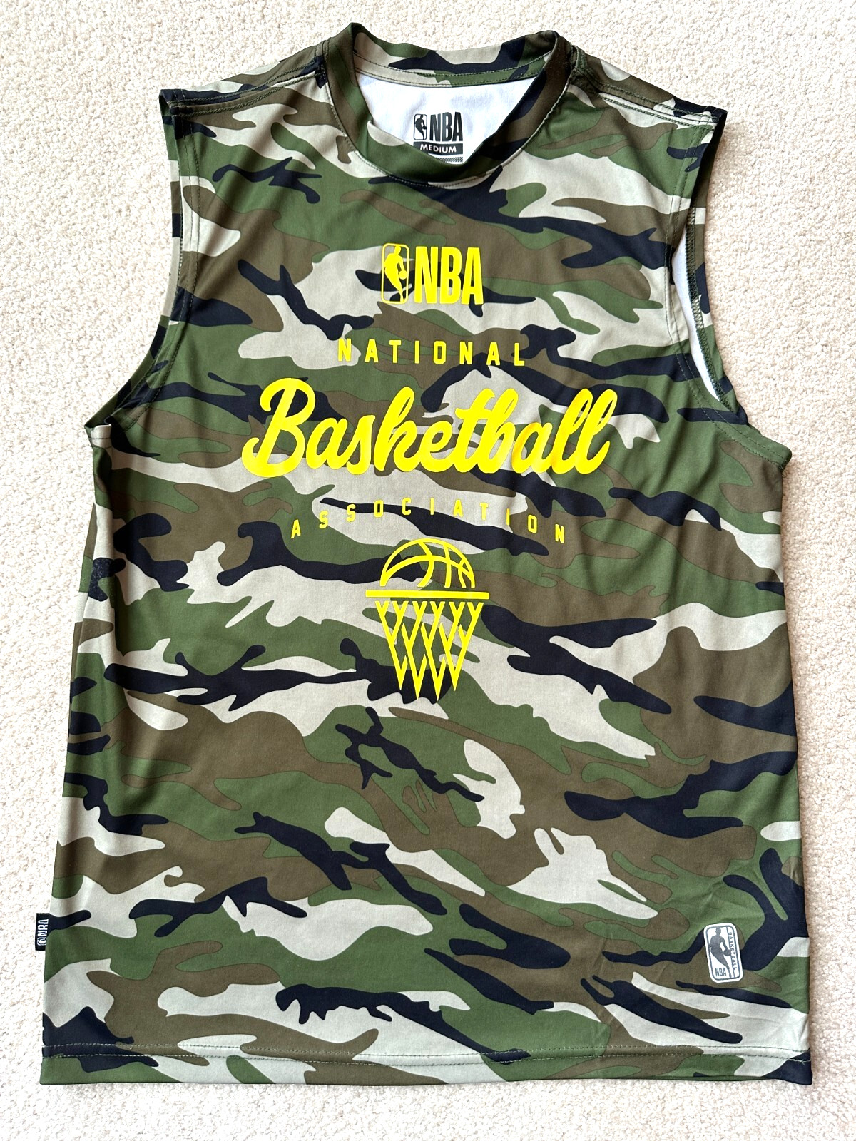 NBA Basketball Sleeveless Polyester Camo Basketball Shirt Mens Medium