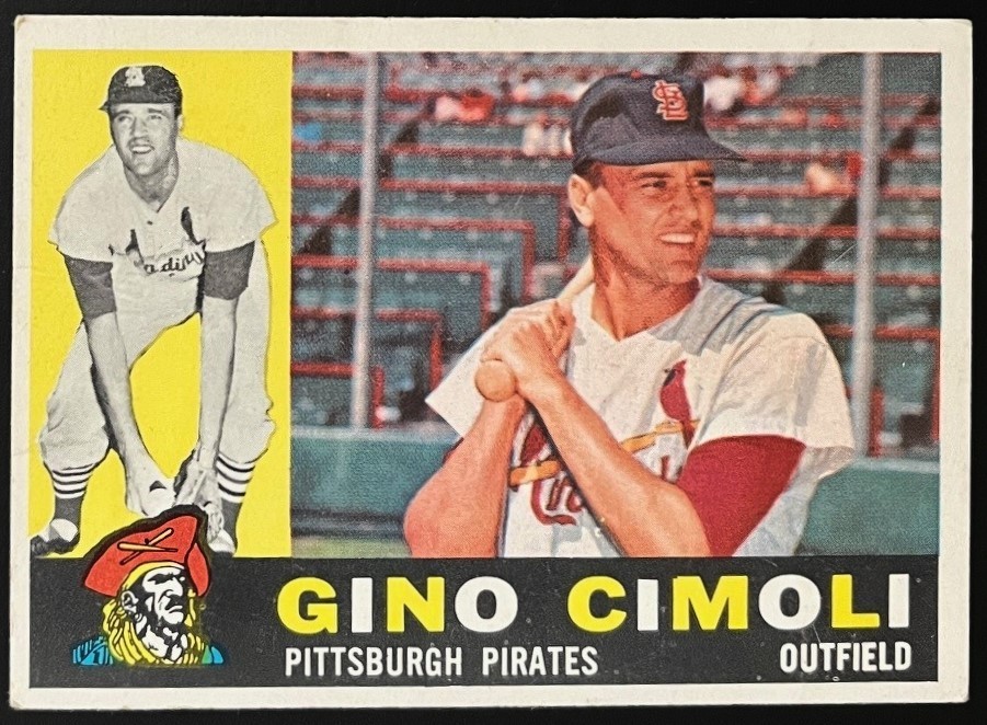 Gino Cimoli 1960 Topps #58 Pirates 1957 All-Star VG faint creases left border