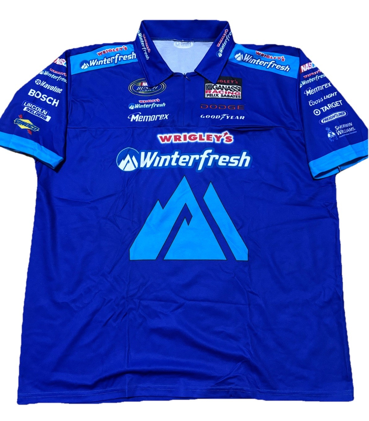 2XL Winter Fresh Wrigley’s Gum Nascar Pit Crew Shirt Dodge Ganassi Racing