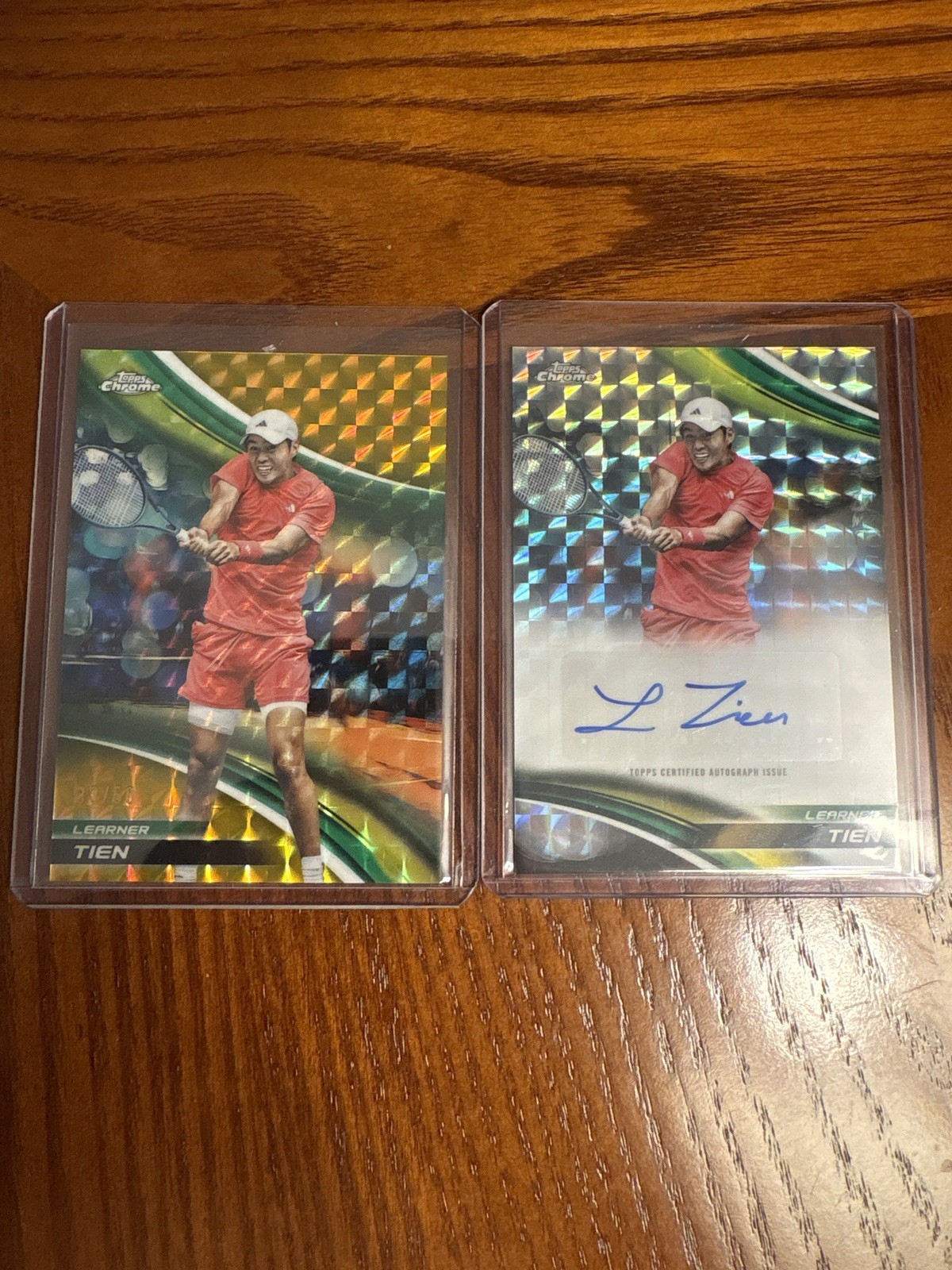 2025 Topps Chrome Tennis LEARNER TIEN Geometric Auto + Gold Geometric 33/50