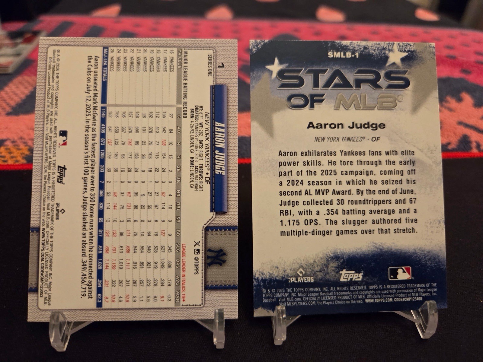 2026 Topps Series 1 – Stars of Mlb Aaron Judge #SMLB-1 -2 Card Lot