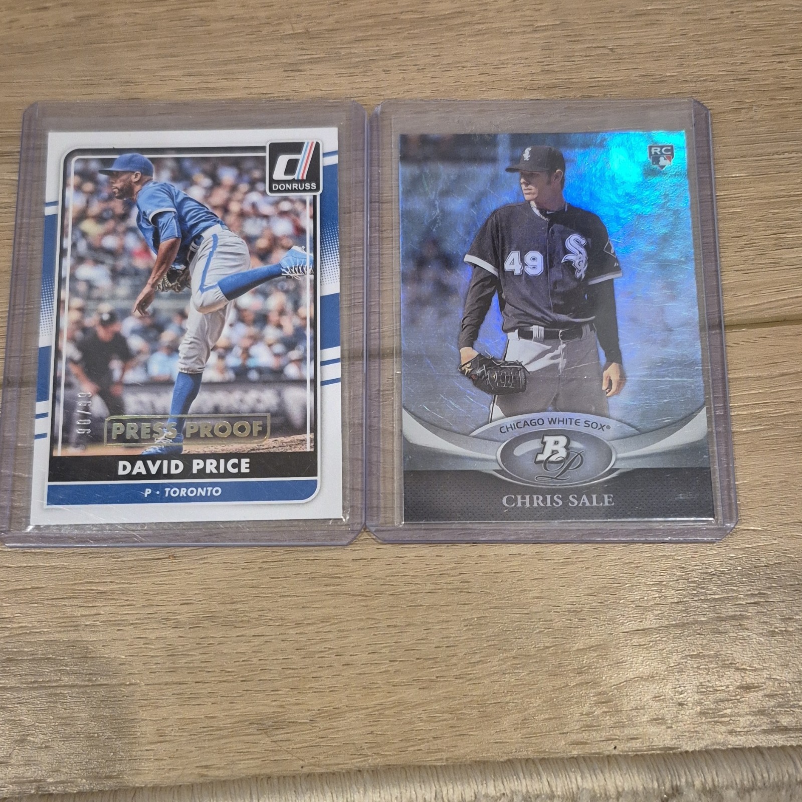 Donruss 2015 MLB Lot of 2 David Price Press Proof #49 Chris Sale #35