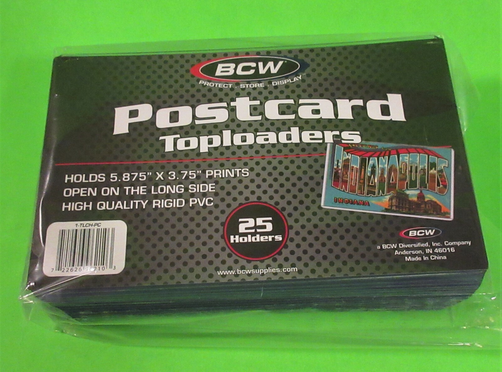 25 POSTCARD TOPLOADERS, RIGID PVC, ARCHIVAL SAFE, HOLDS 5.875″X 3.75″ CARDS