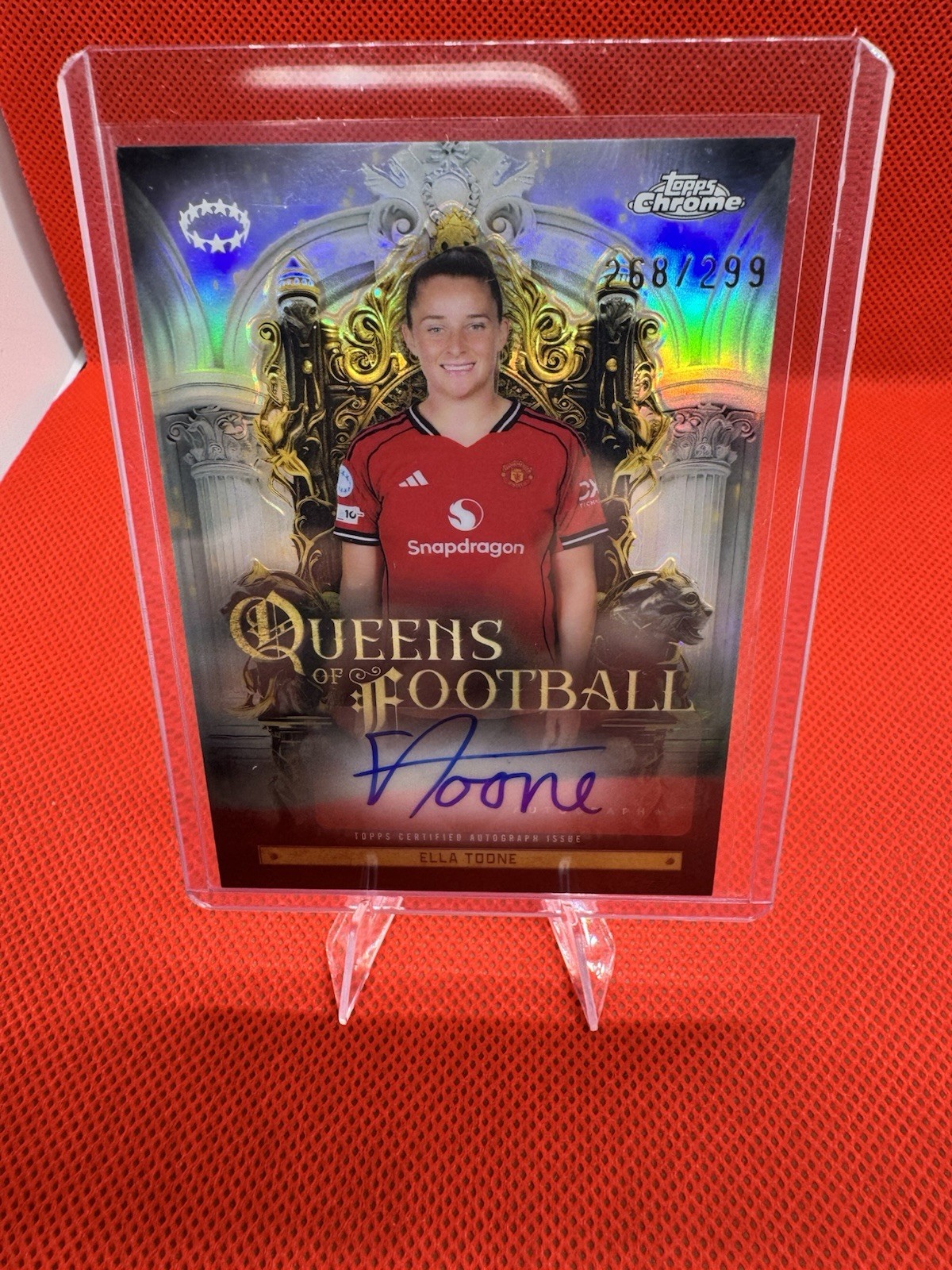 2025-26 Topps Chrome Womens UCC Ella Toone Auto Queens of Football MAN UTD
