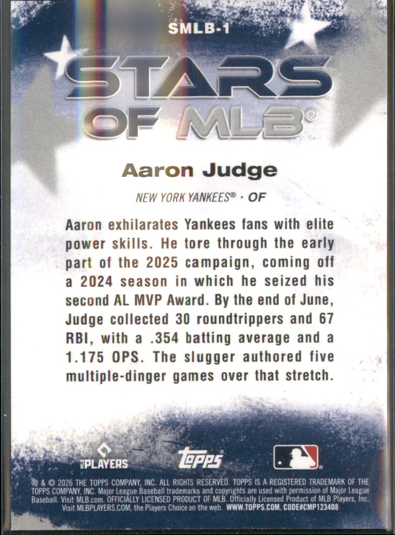 2026 Topps #SMLB-1 Aaron Judge Stars of MLB