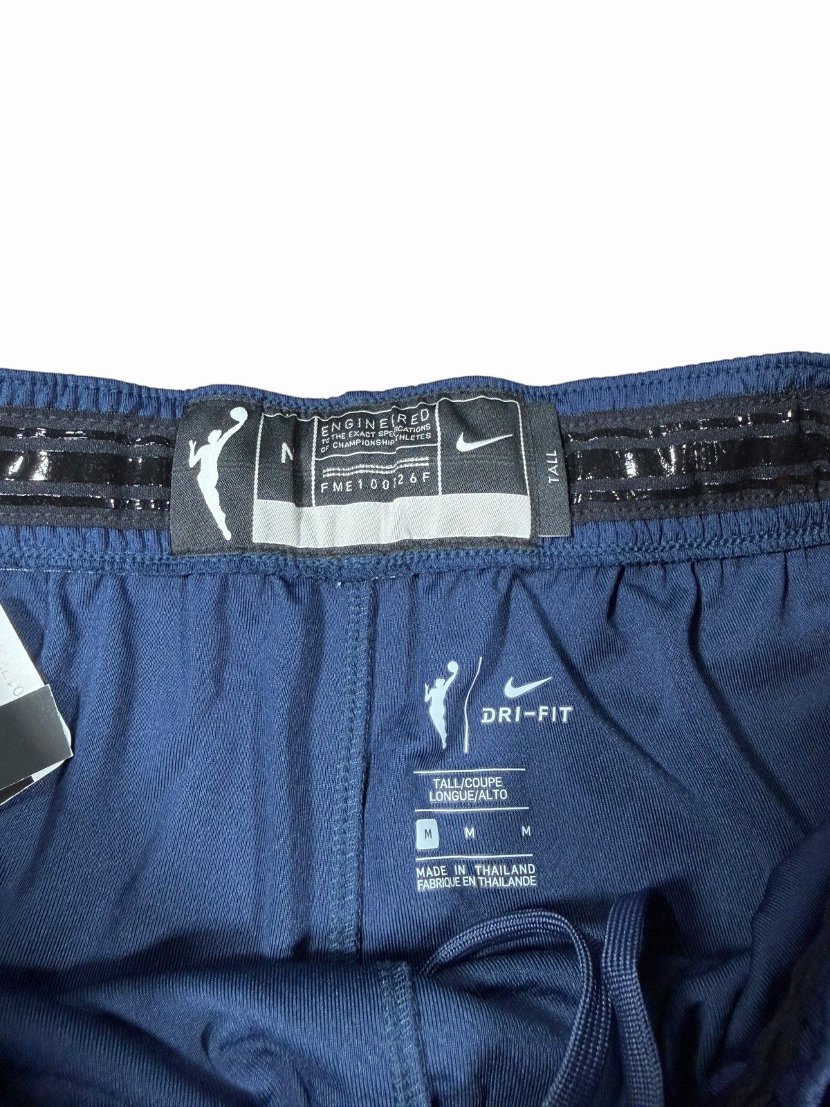 Nike Dri Fit Indiana Fever WNBA Team Navy Blue Gold Shorts Size M Tall