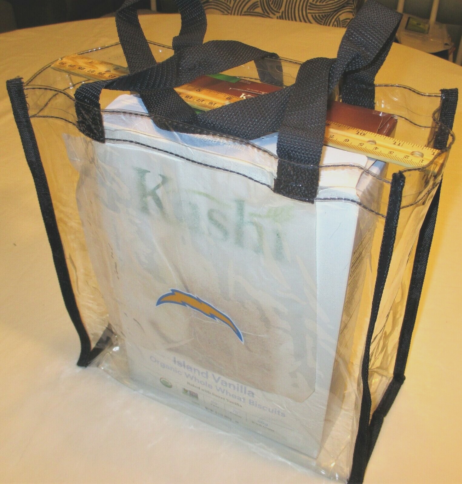 NEW Los Angeles LA CHARGERS Clear PVC TOTE BAG Stadium Approved by Little Earth