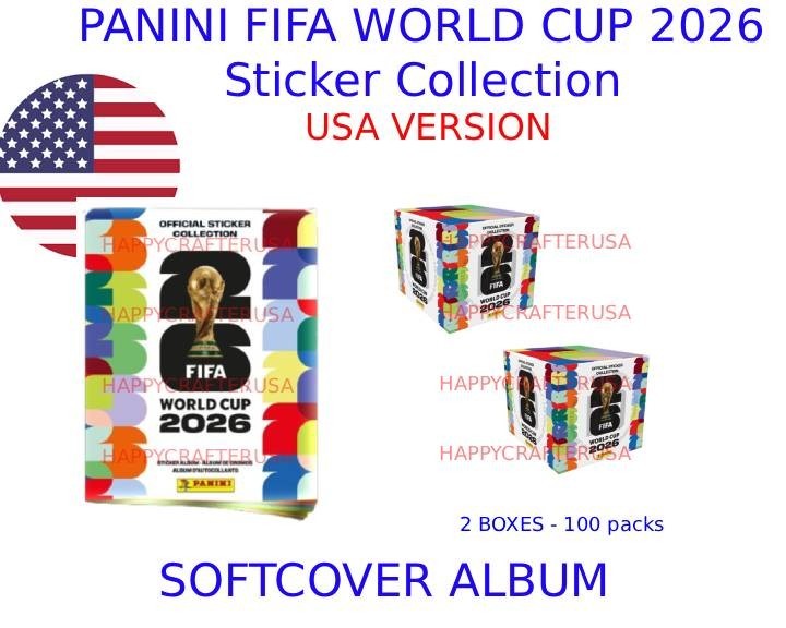 2026 Panini FIFA World Cup Sticker Album – SOFTCOVER + 2 Boxes * IN STOCK *