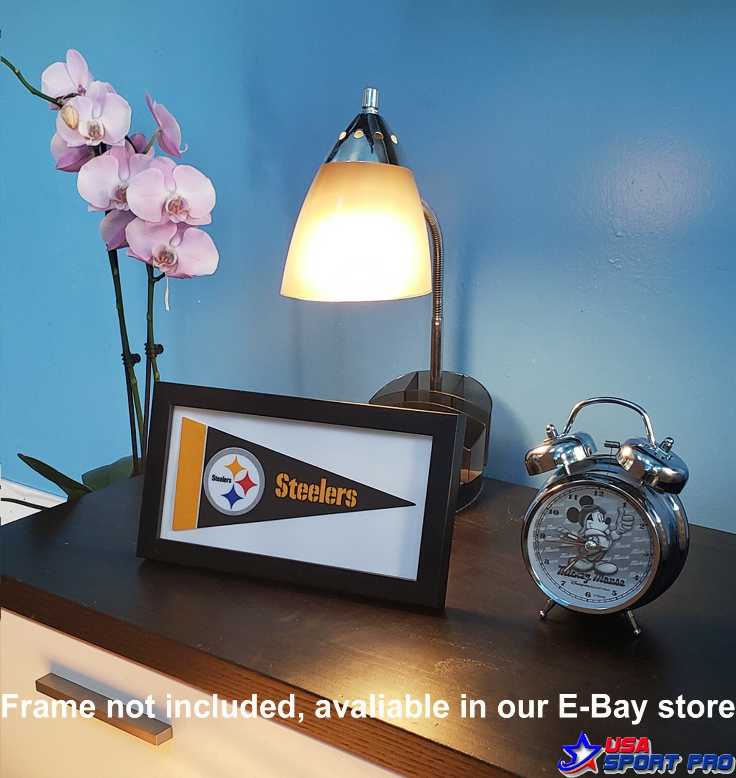 Pittsburgh Steelers NFL Mini Pennant 9″x4″, New, Felt, Made in USA, Flag