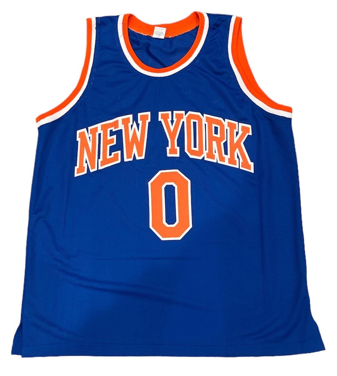 Donte DiVincenzo Signed Auto New York Knicks Blue Custom Jersey Beckett BAS COA