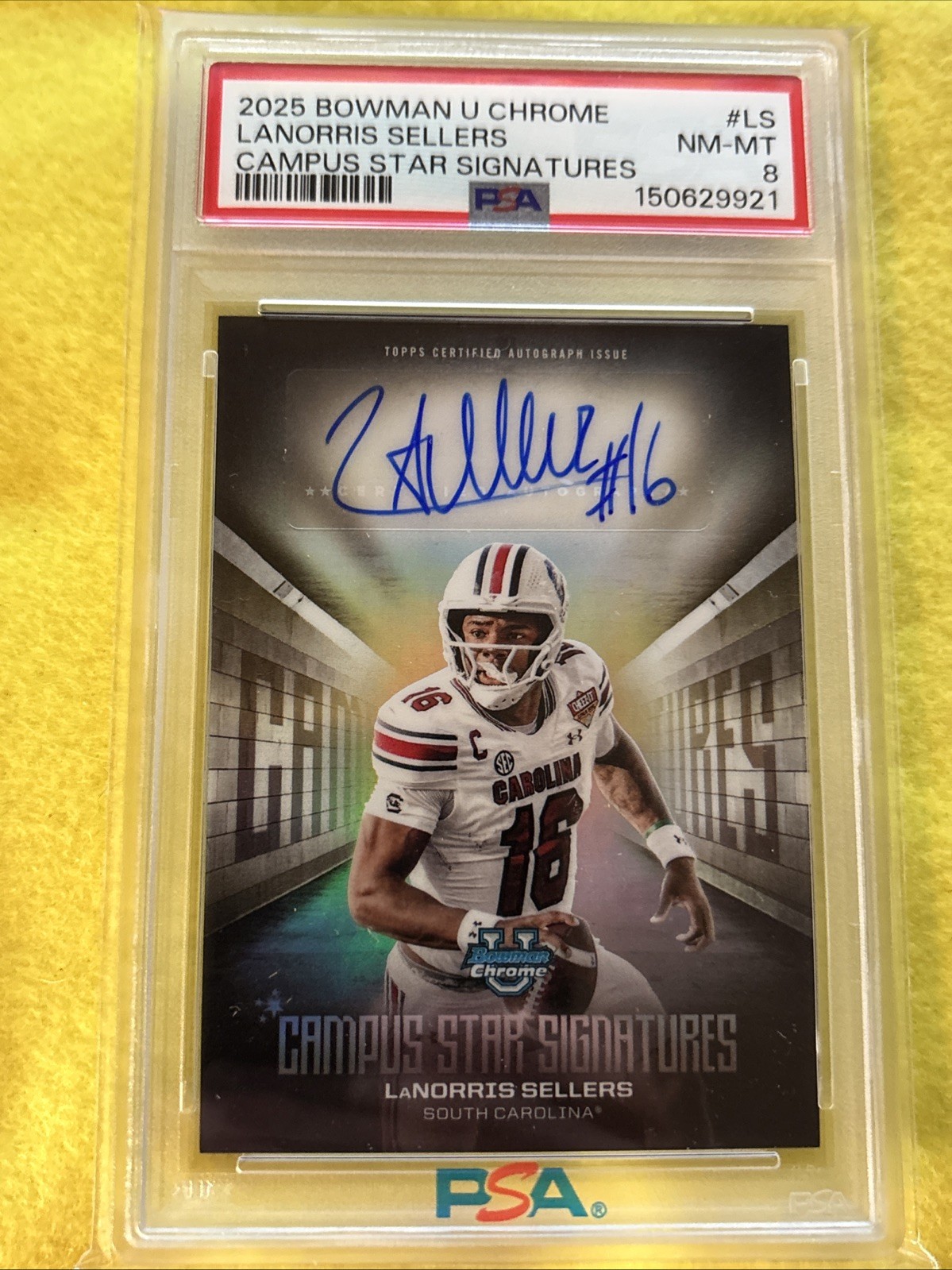 PSA 8 2025 Bowman U Chrome Lanorris Sellers Campus Star Signatures S. Carolina