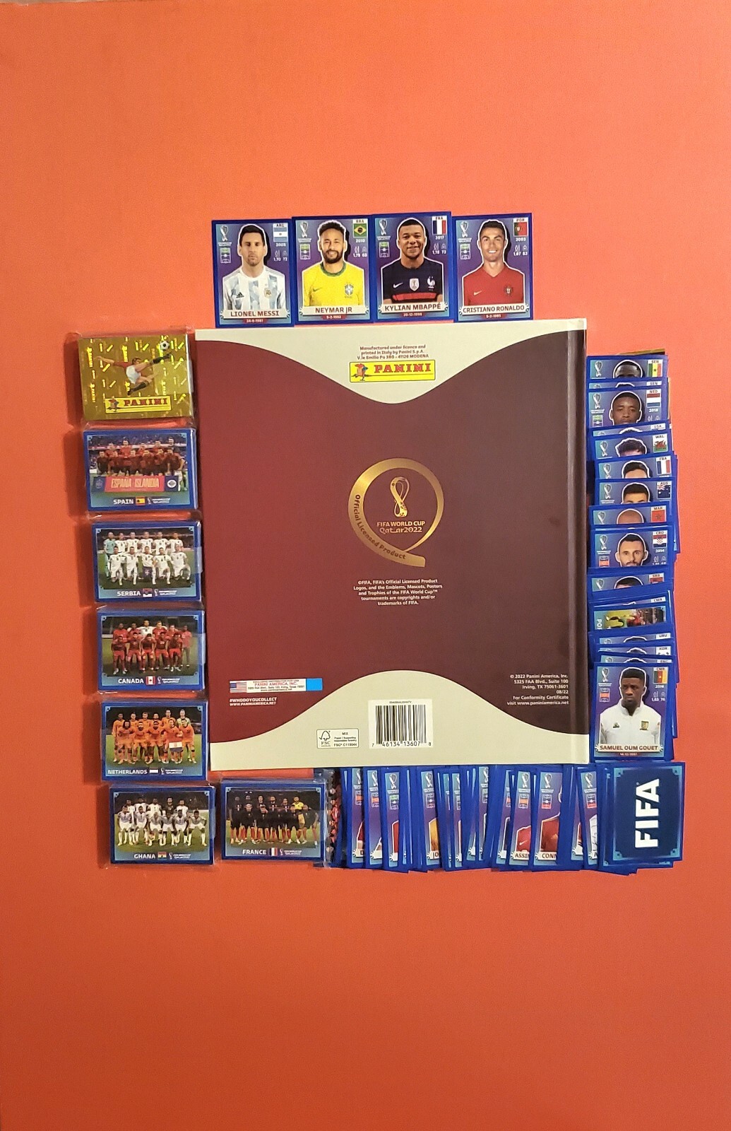 PANINI HARDCOVER ALBUM BLUE PARALLEL WORLD CUP QATAR 2022 + COMPLETE SET🔥