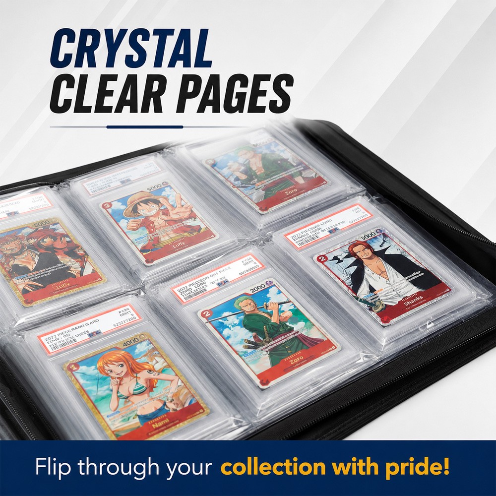 PSA Slab Binder Holds 60 PSA Slabs 6-Pocket Graded Card Binder Storage – Black