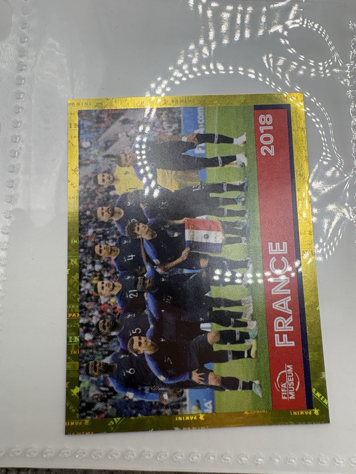2022 FIFA World Cup Panini Stickers France 2018 Team Photo FWC 29 Gold Foil Rare