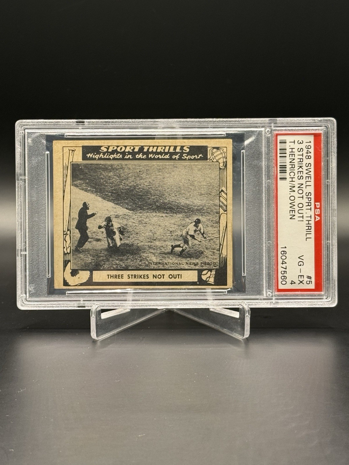 1948 Swell Sport Thrills Three Strikes Not Out! #5 PSA 4 VG EX Henrich Owen