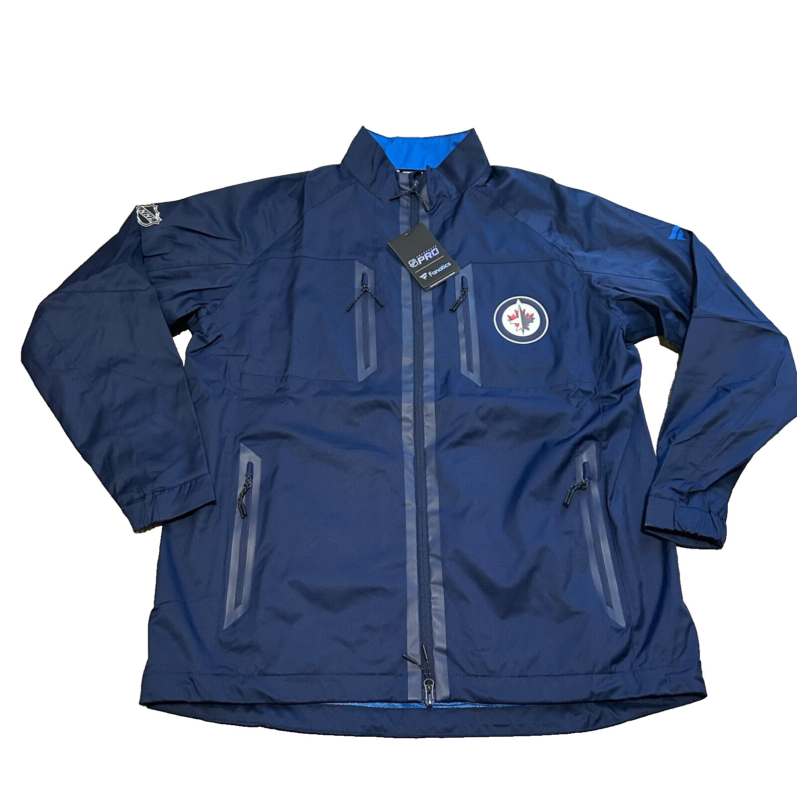 Winnipeg Jets Fanatics Authentic Pro Locker Room Rink Raglan Zip Up Jacket Sz L