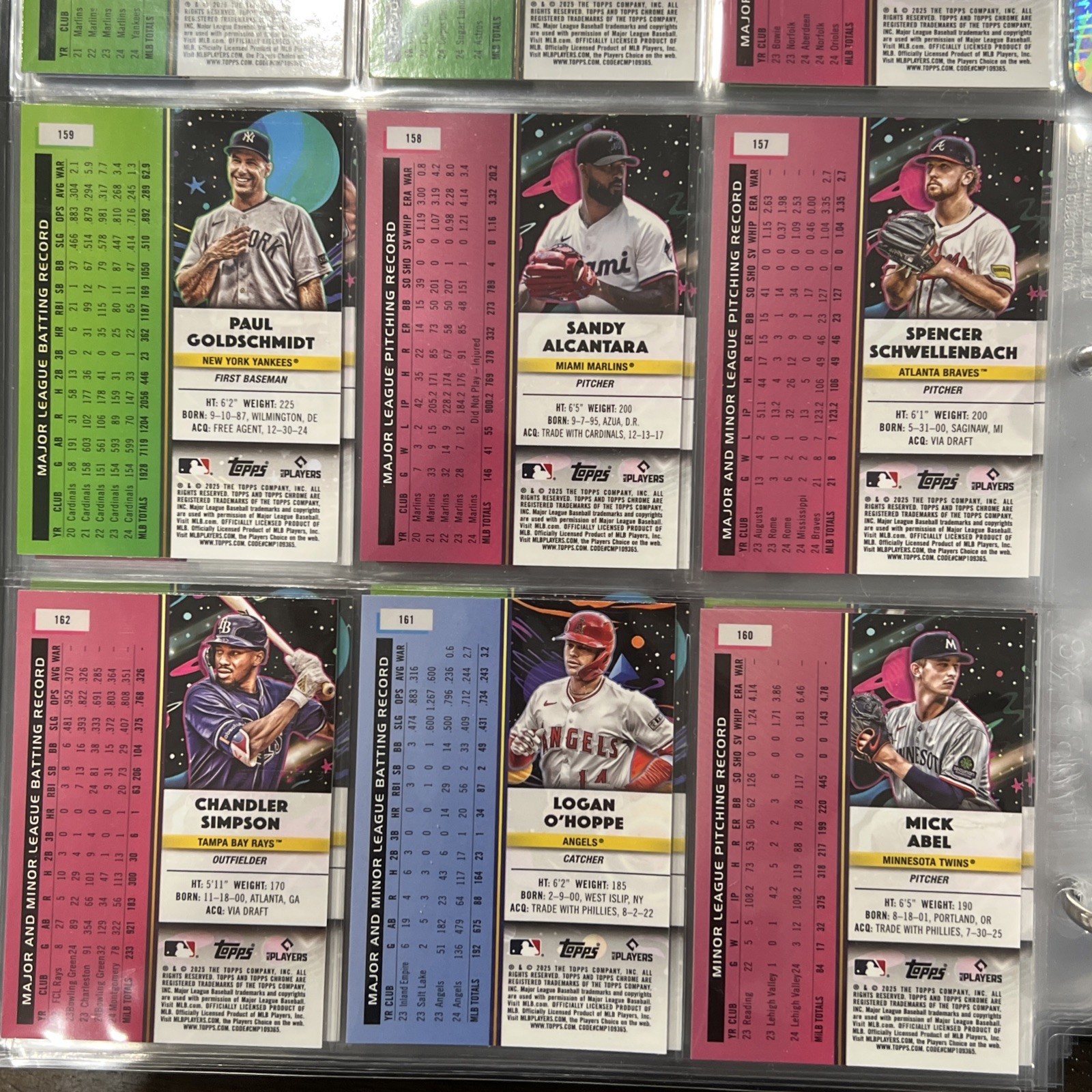 2025 Topps Cosmic Chrome Base Set Lot – All 200 Cards, In Order, With Binder