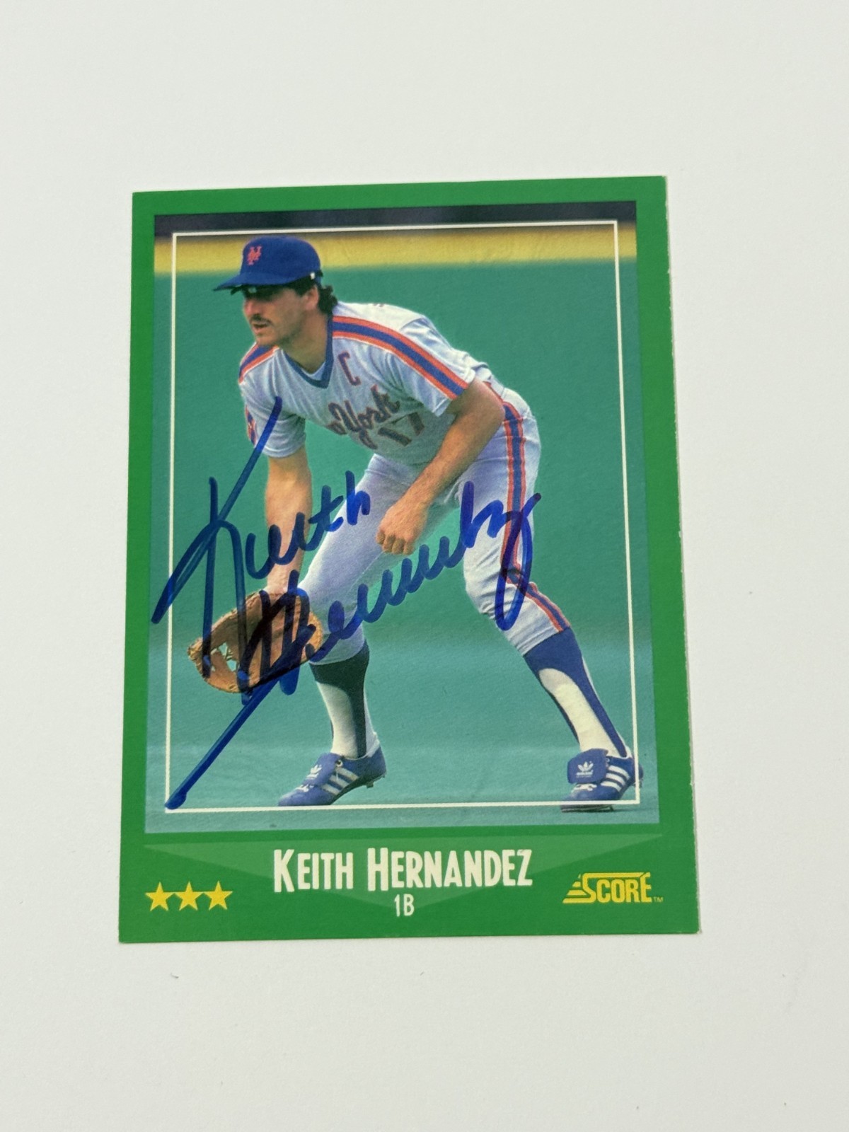 1988 Score Autographed Vintage Keith Hernandez New York Mets