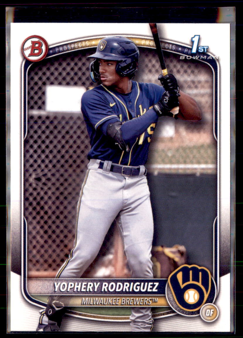 2025 Bowman Prospect Paper Yophery Rodriguez Milwaukee Brewers #BP-36 5 Card Lot