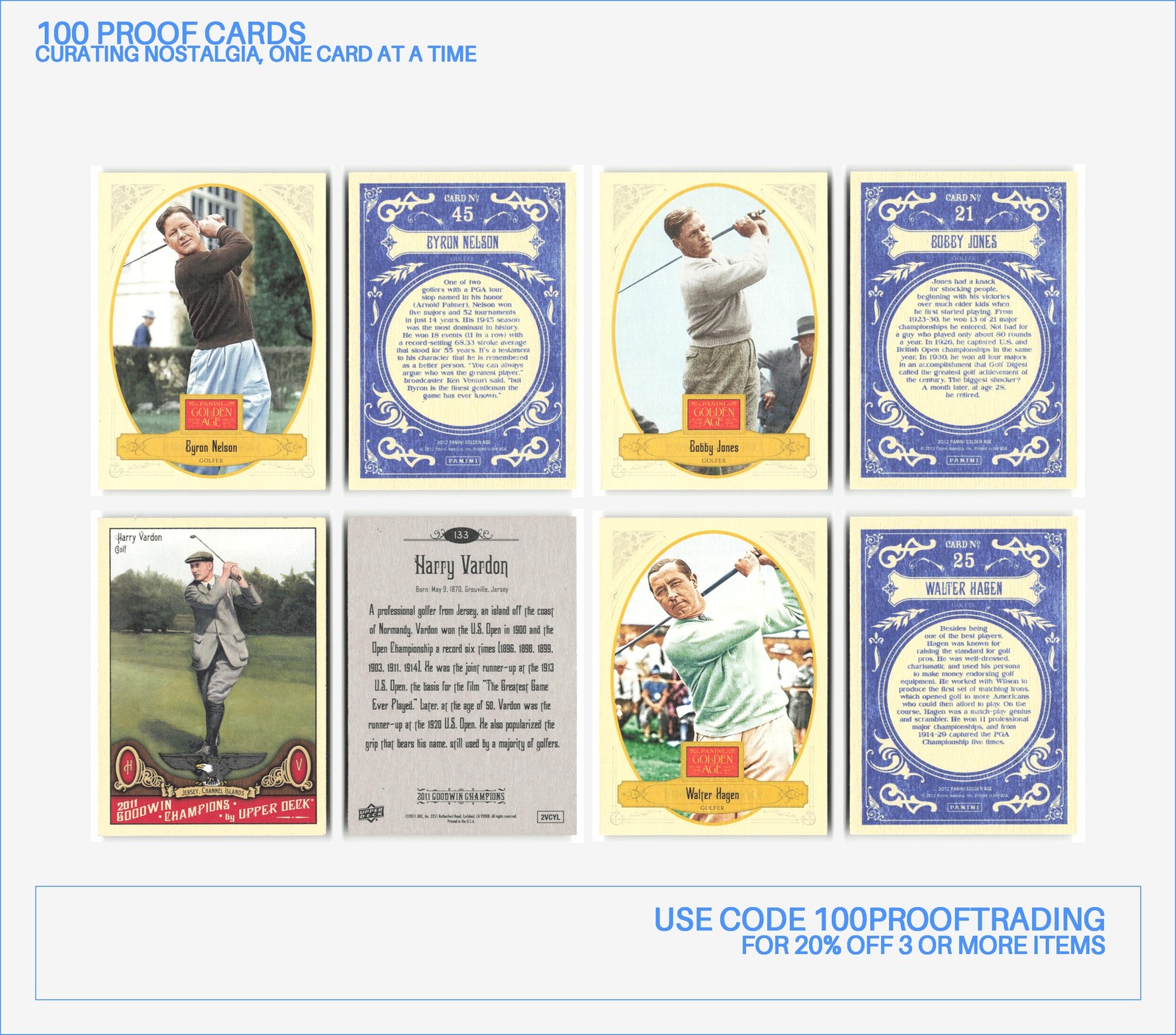 Panini Golden Age Lot 70 Trading Cards – 2012, 2014, Golf, Pop Culture, Politics
