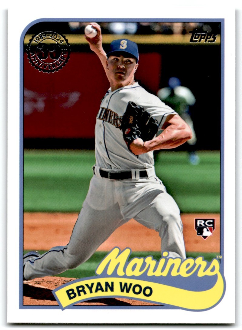 2024 Topps Series 1 1989 Baseball Bryan Woo Rookie Seattle Mariners #89B-40