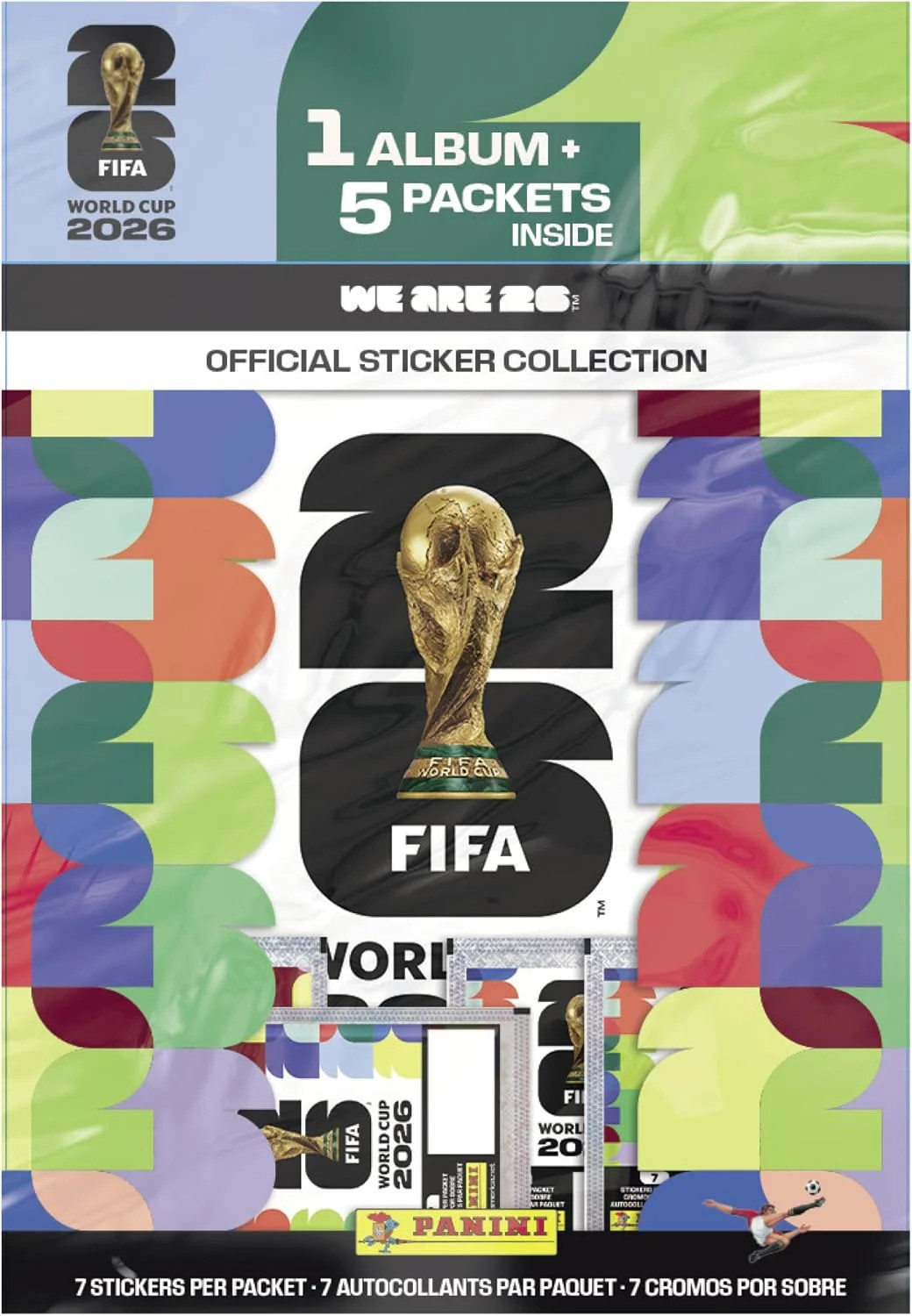 2026 Panini FIFA World Cup Sticker Starter Bundle – Official Album + 5 Sticker P