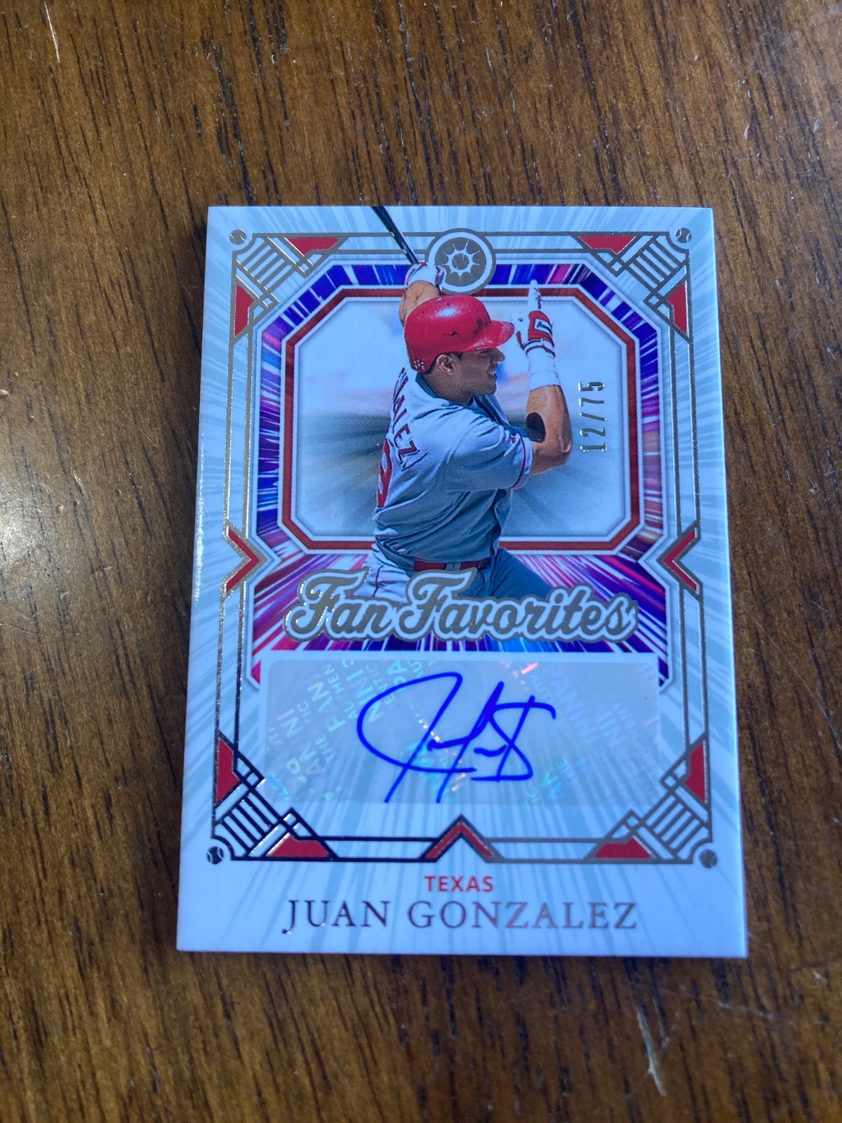 2025 Panini Boys of Summer – Fan Favorites Signatures Juan González #1 /75 (AU)