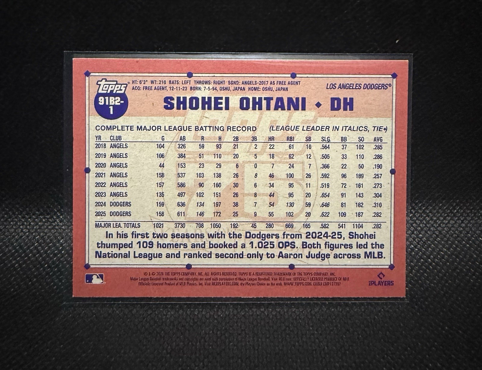 2026 Topps Series 2 1991 Baseball – Shohei Ohtani #91B2-1 – LA Dodgers