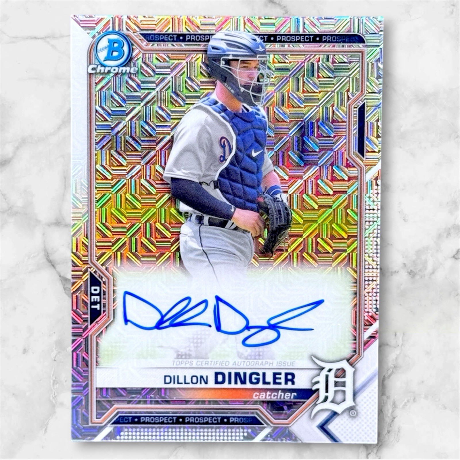2021 Bowman Mega Box Chrome Mojo Autograph Dillon Dingler RC Auto BMA-DD SP DET