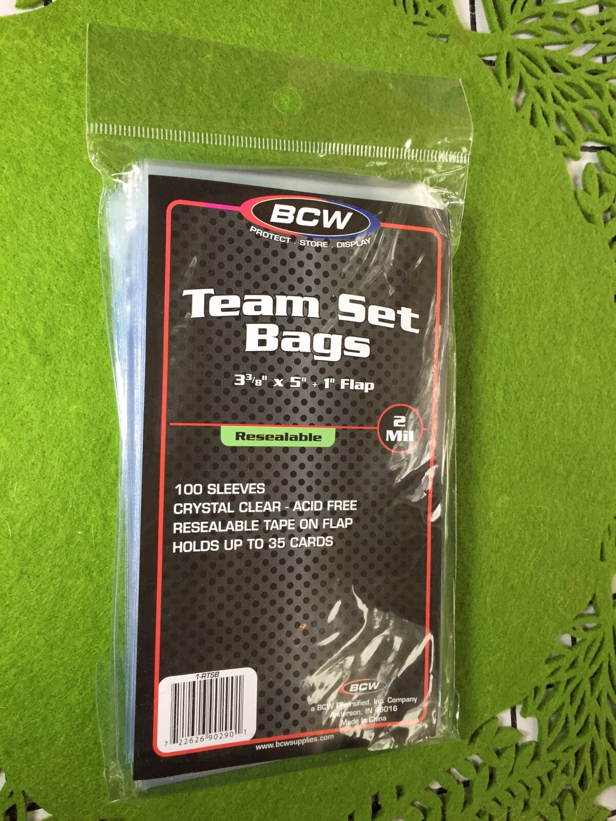 100 BCW TEAM SET BAGS for SPORTS CARDS 1 Pack of 100 TEAM BAGS Clear / Acid Free
